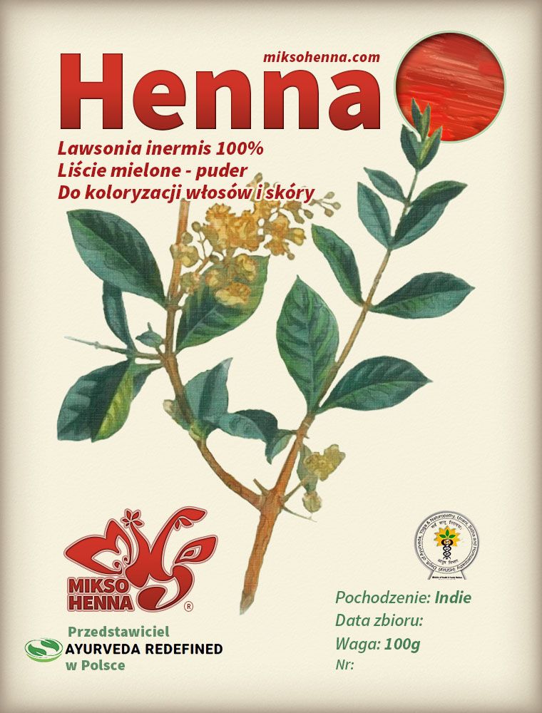 Miksohenna Henna - unikalna monsunowa z Indii Południowych, żelowa konsystencja i łatwe spłukiwanie.